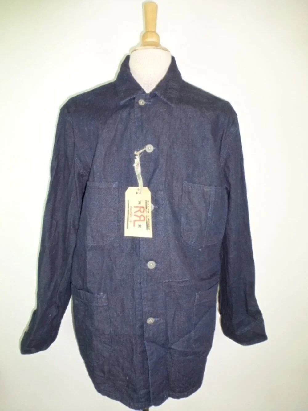 RALPH LAUREN DOUBLE RL RRL blue INDIGO Denim JAPAN Pollack barn coat XL NWT